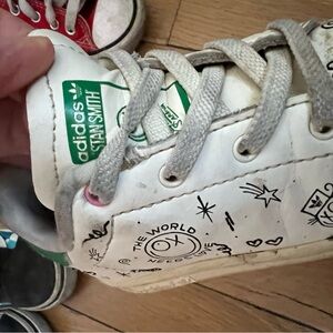 Adidas Stan Smith White Sneakers with Black Illustrations
